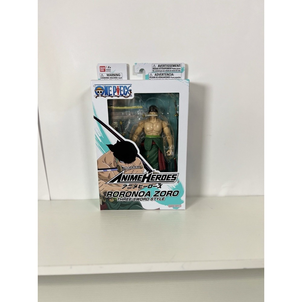 Bandai Anime Heroes One Piece Roronoa Zoro Three Sword Style Figure NIB‎